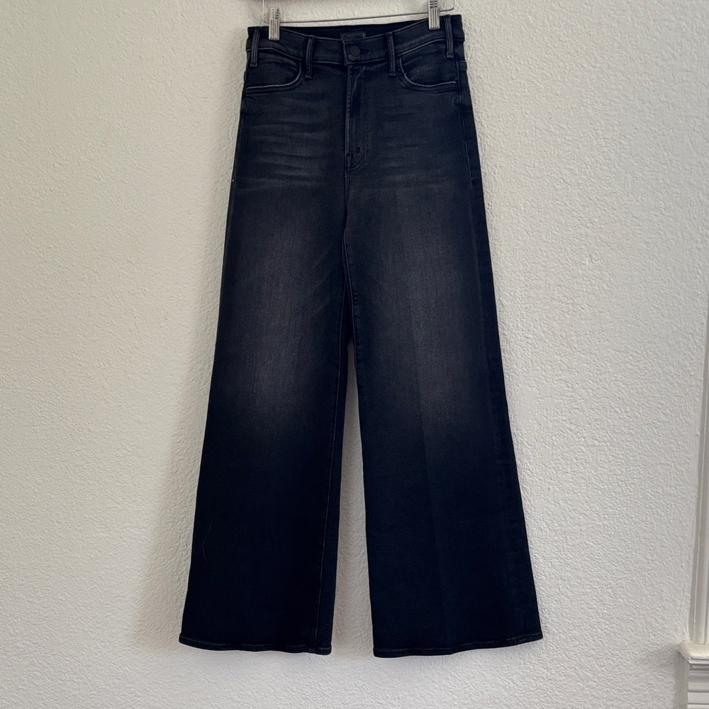 Mother Lil Hustler Roller Sneak Jeans Not Today Satan Wide Leg Denim Size 28 - Picture 2 of 16